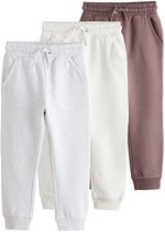 Next - Meisjes - Set van 3 joggingbroeken van zacht jersey met standaard pasvorm - Bruin