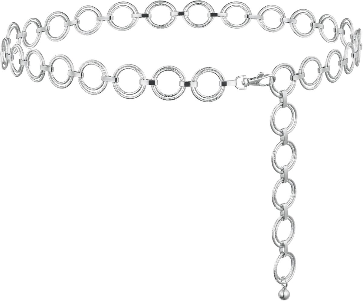 Metalen Taille Kettingriem voor Dames - Verstelbaar - Holle Ketting - Perfect voor Concertoutfits - SnelShoppen