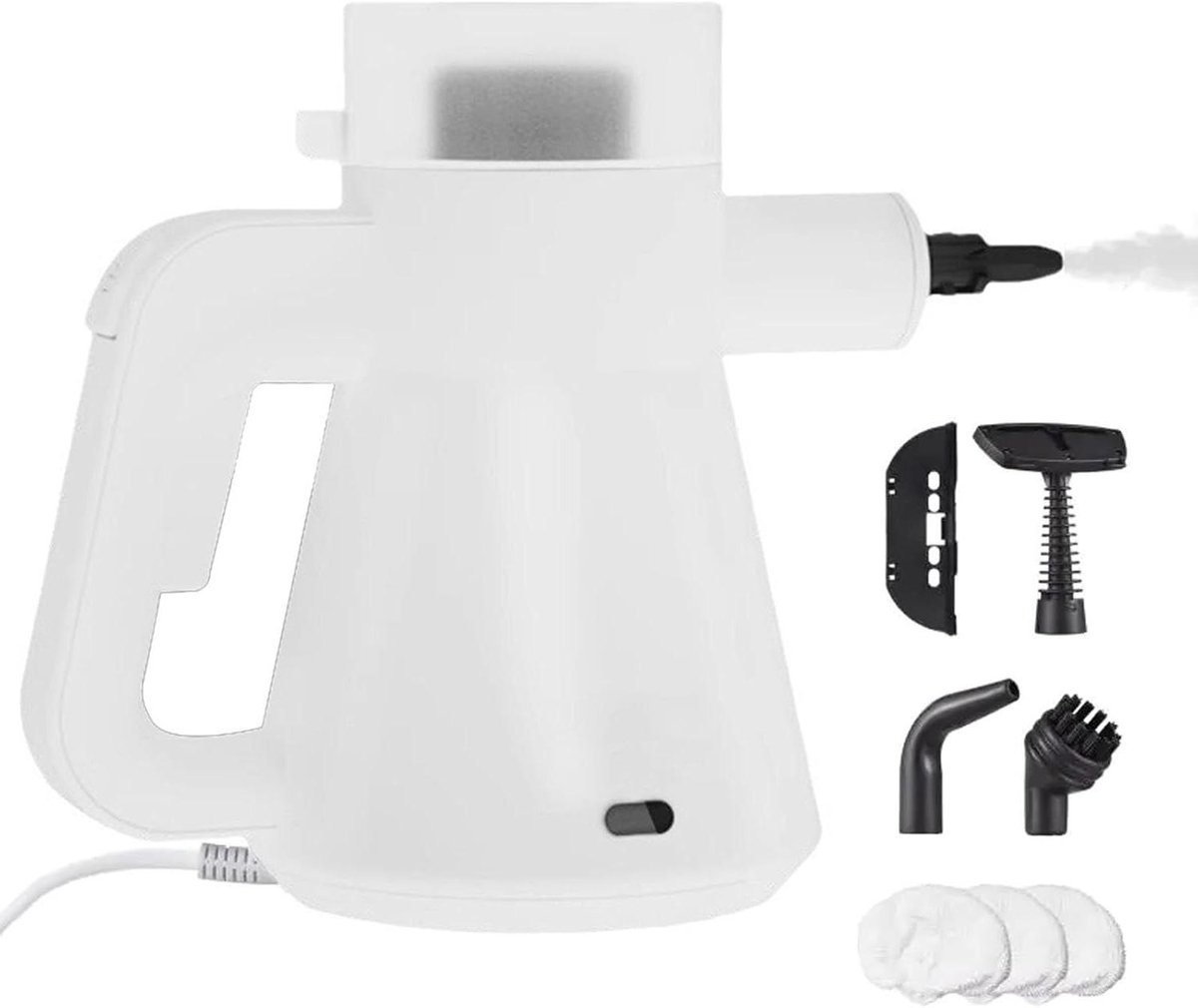 Handstomer - Stoomreiniger - Diepe reiniging - Hoge druk stoom - 450 ml tank - Wit