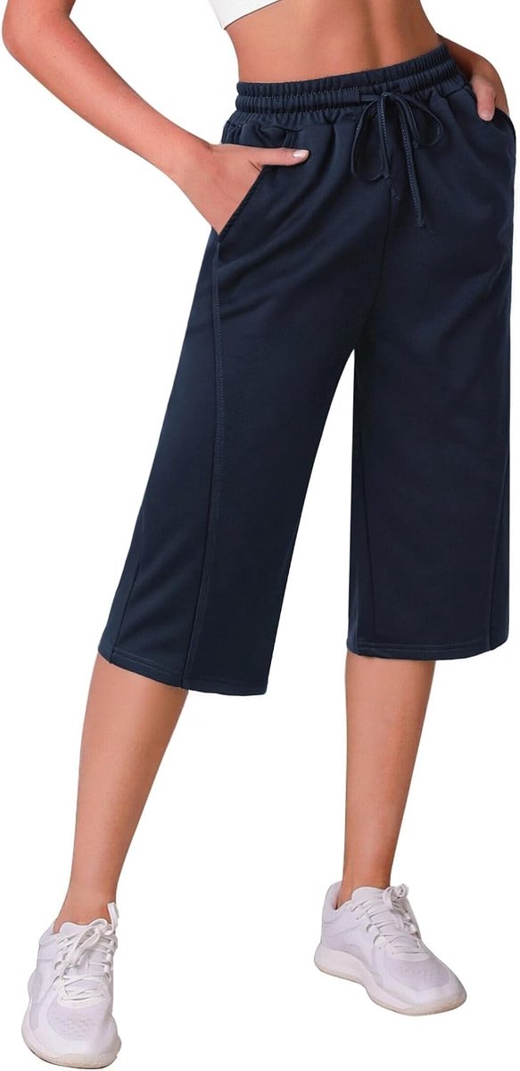 Dames Capri Joggingbroeken 3/4 Lengte - Katoen Mix - Rechte Pasvorm - Ideaal voor Zomer Lounge - SnelShoppen
