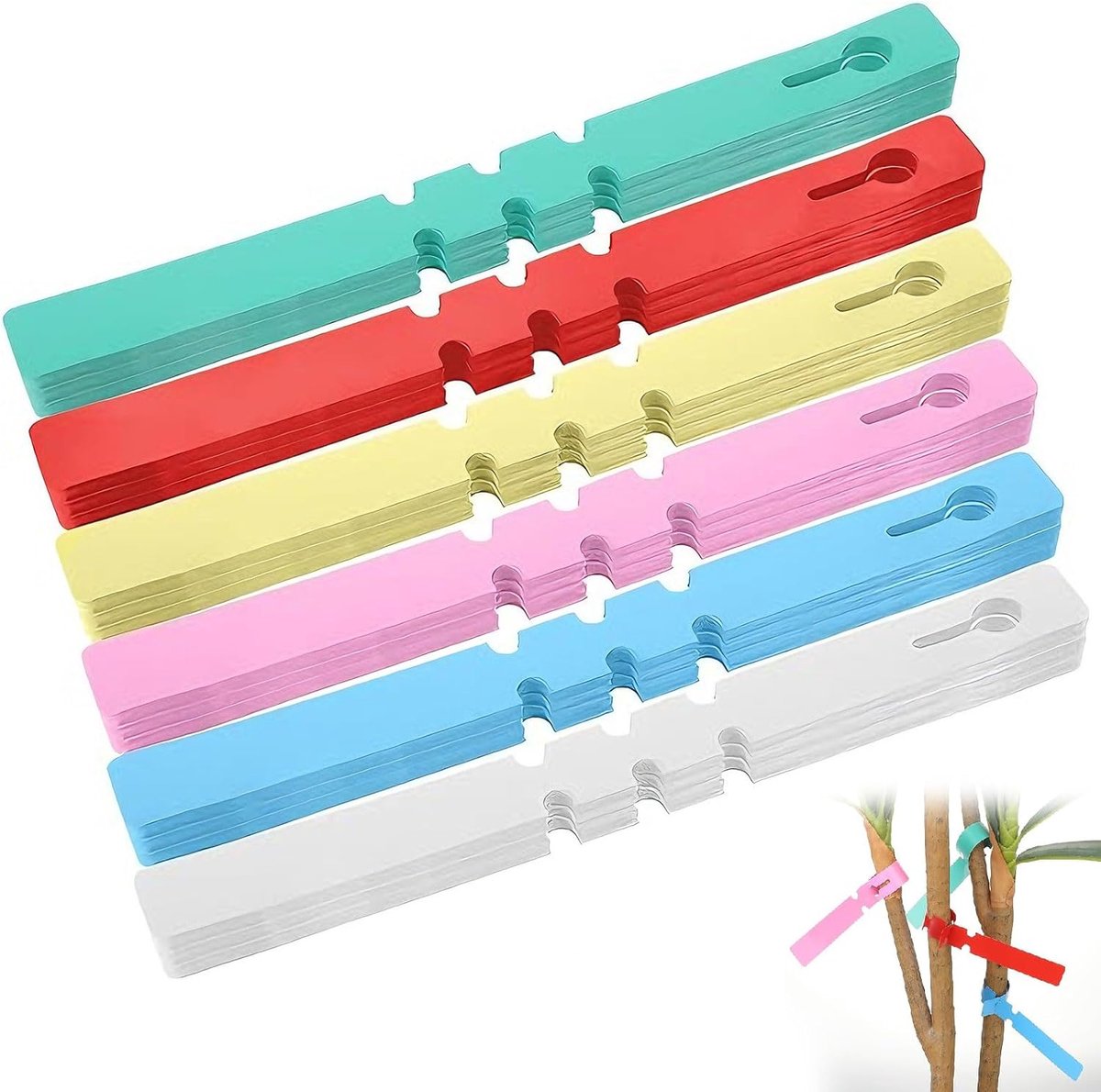 Tuinen labels 120 stuks - kleurrijke PVC hanglabels - weerbestendig met verstelbare ringen - perfect voor planten - SnelShoppen
