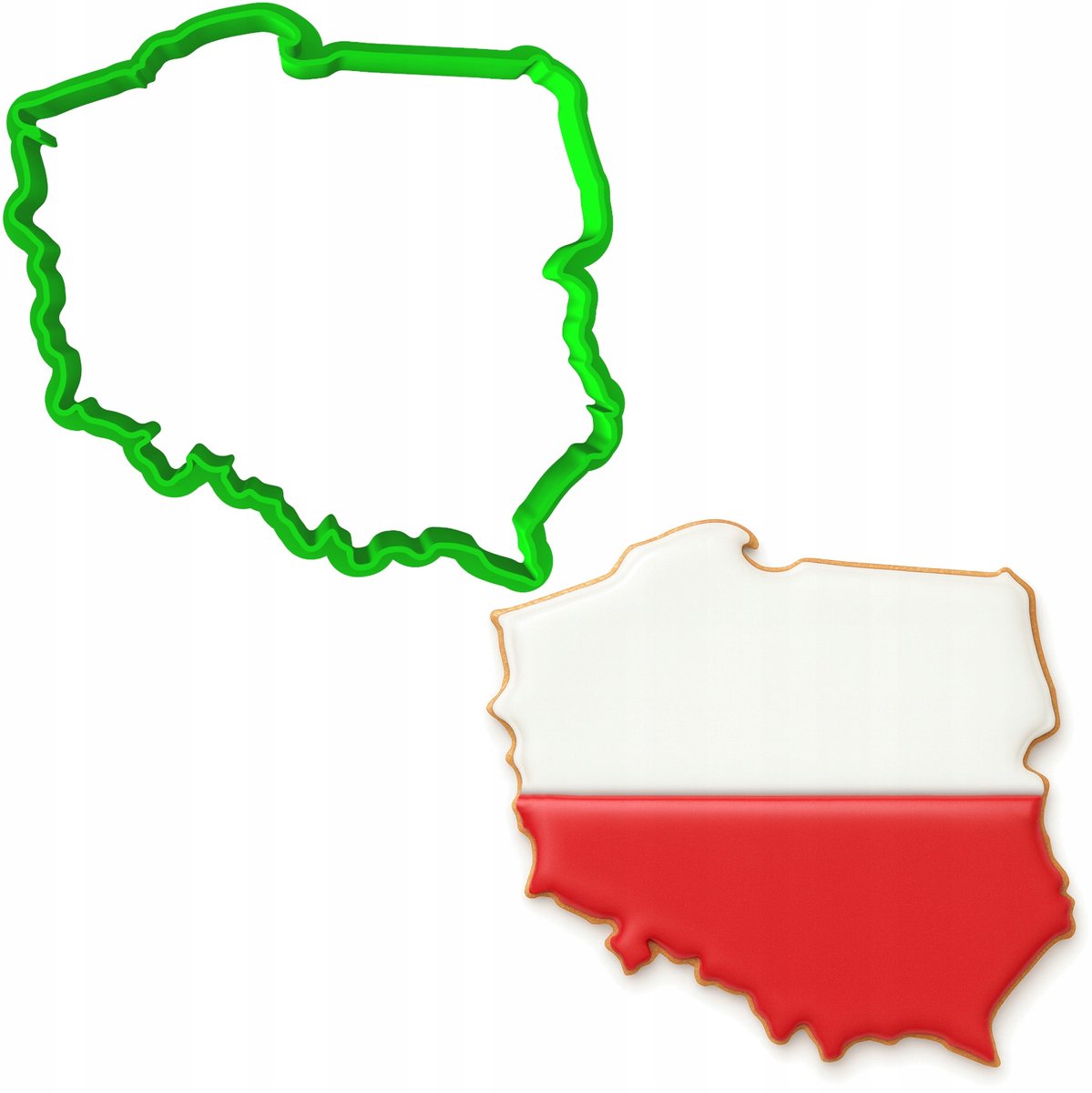 Koekjesvorm "Kaart van Polen" - 8cm - PETG - Vaatwasmachinebestendig