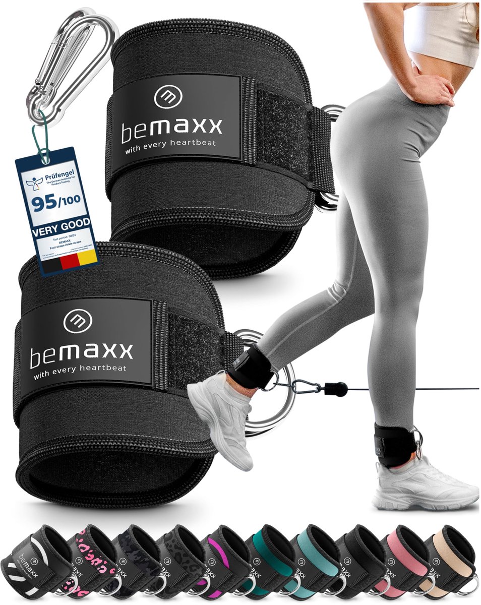 Enkelbanden Fitness - Set van 2 - Gevoerde Beentrainer - Klittenband voor Beentraining met Trekkabel - ShopVlot