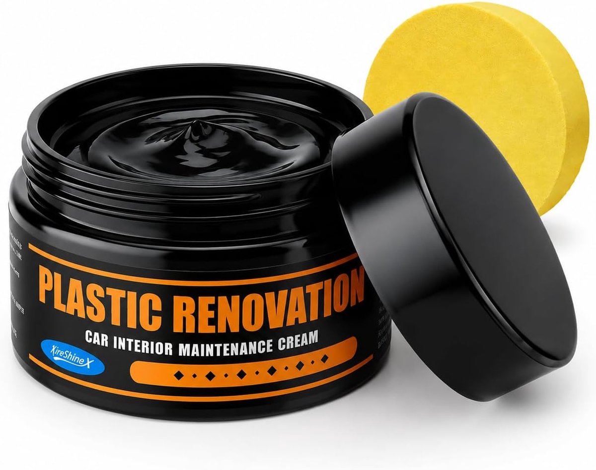 Kunststofverzorging auto 80 g - zwart - kunststof opfrisser - diepteverzorging voor kunststof onderdelen - ShopVlot