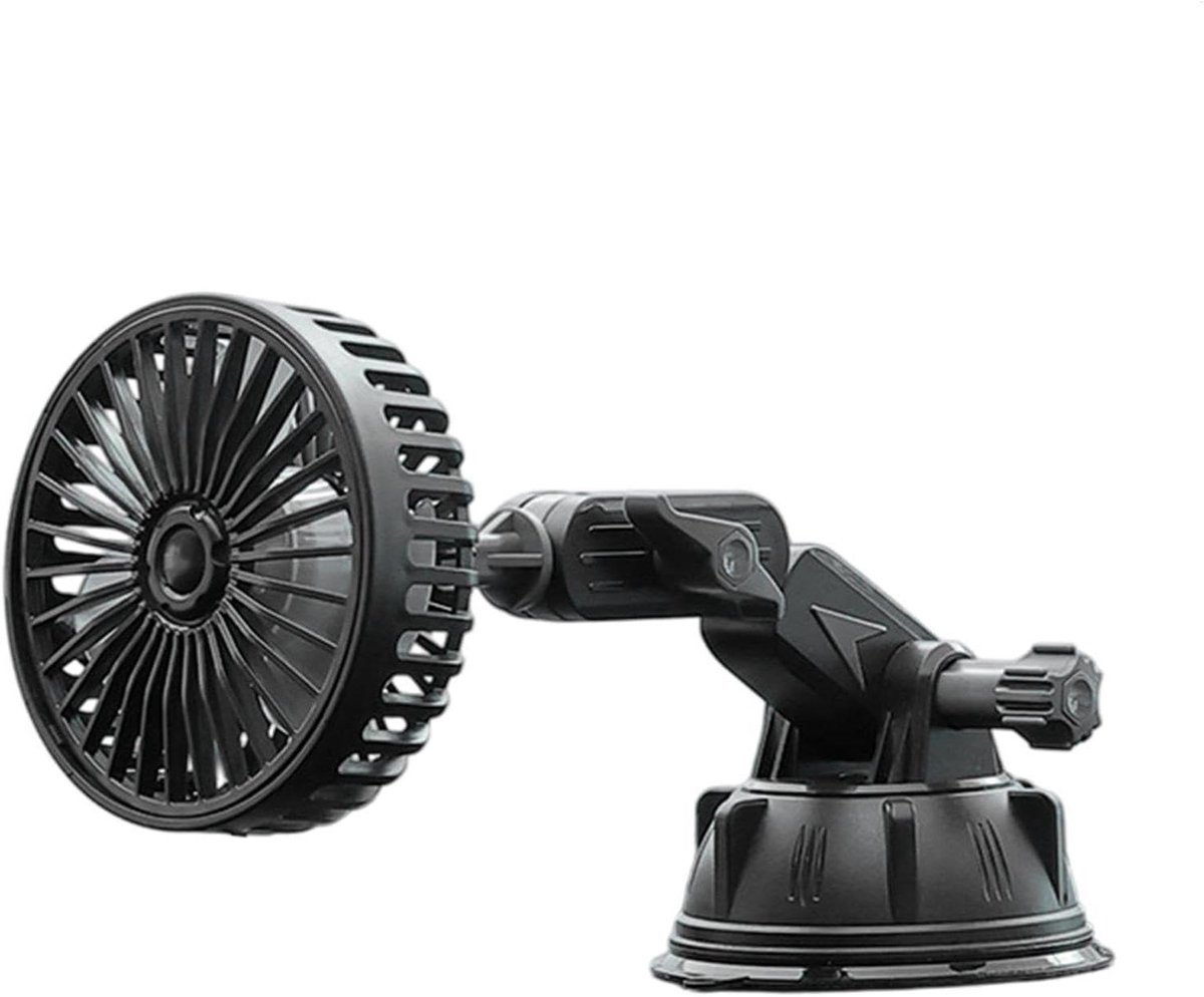 Autoventilator - Auto koeler - Koel blijven onderweg - 360° draaibare kop - Compact formaat - Zwart