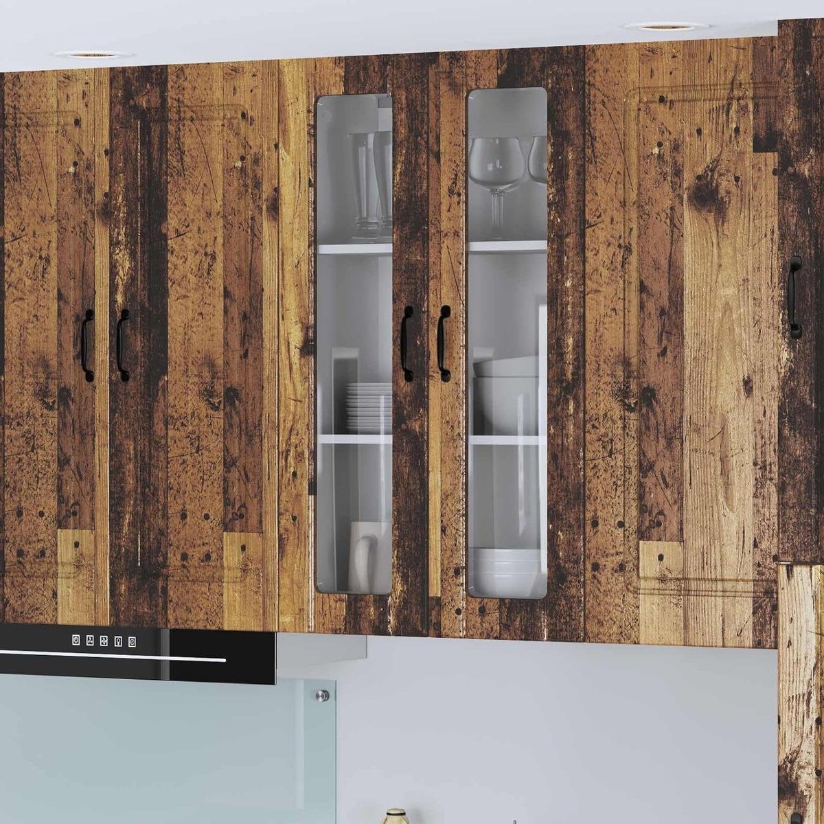 Keukenkast Wandkast - Muurkast Keuken - Keuken Organiseren - Twee Deuren - 60x31x100 cm - Oud Hout