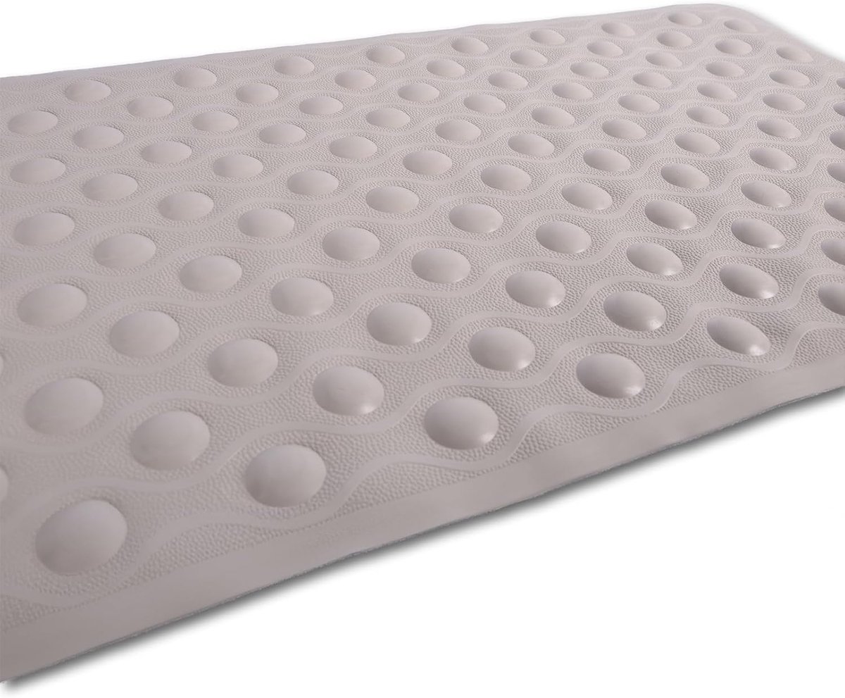 Badmat 37cm x 82cm - Grijs Rubber - Antislip - Voor Veiligheid en Comfort - SnelShoppen