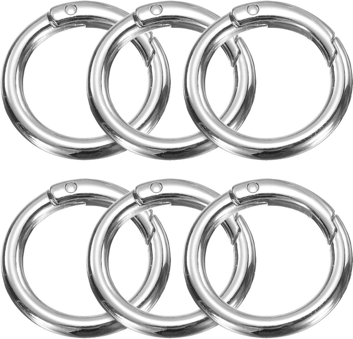 Veerringen van metaal, 1 inch veerkarabijnhaak voor sleutels, ronde klikring voor sleutelhanger, tas, handtas, kleur zilver
