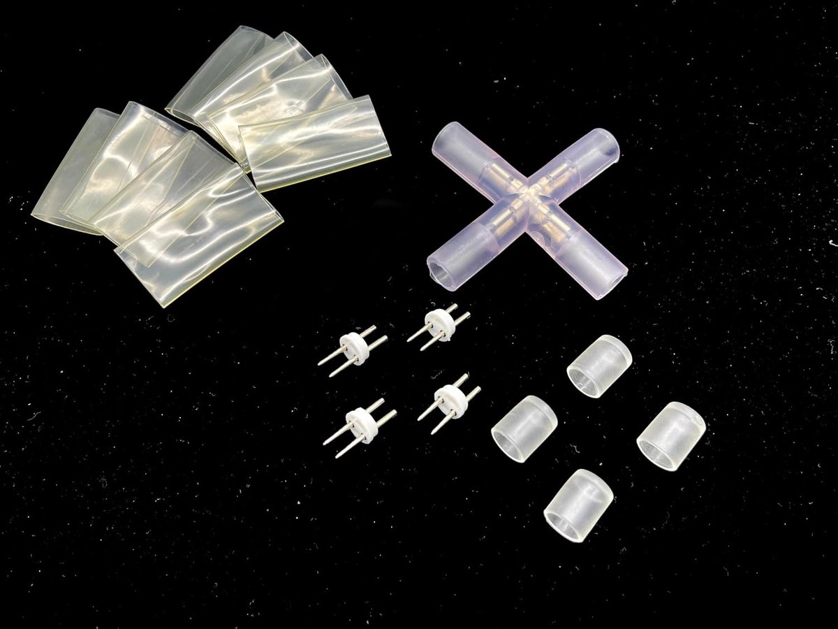 Serie - Connector X, PVC transparant, ALLEEN voor de op deze pagina gespecificeerde LED-lichtslang, NIET compatibel met Neon Flex en LED Strip