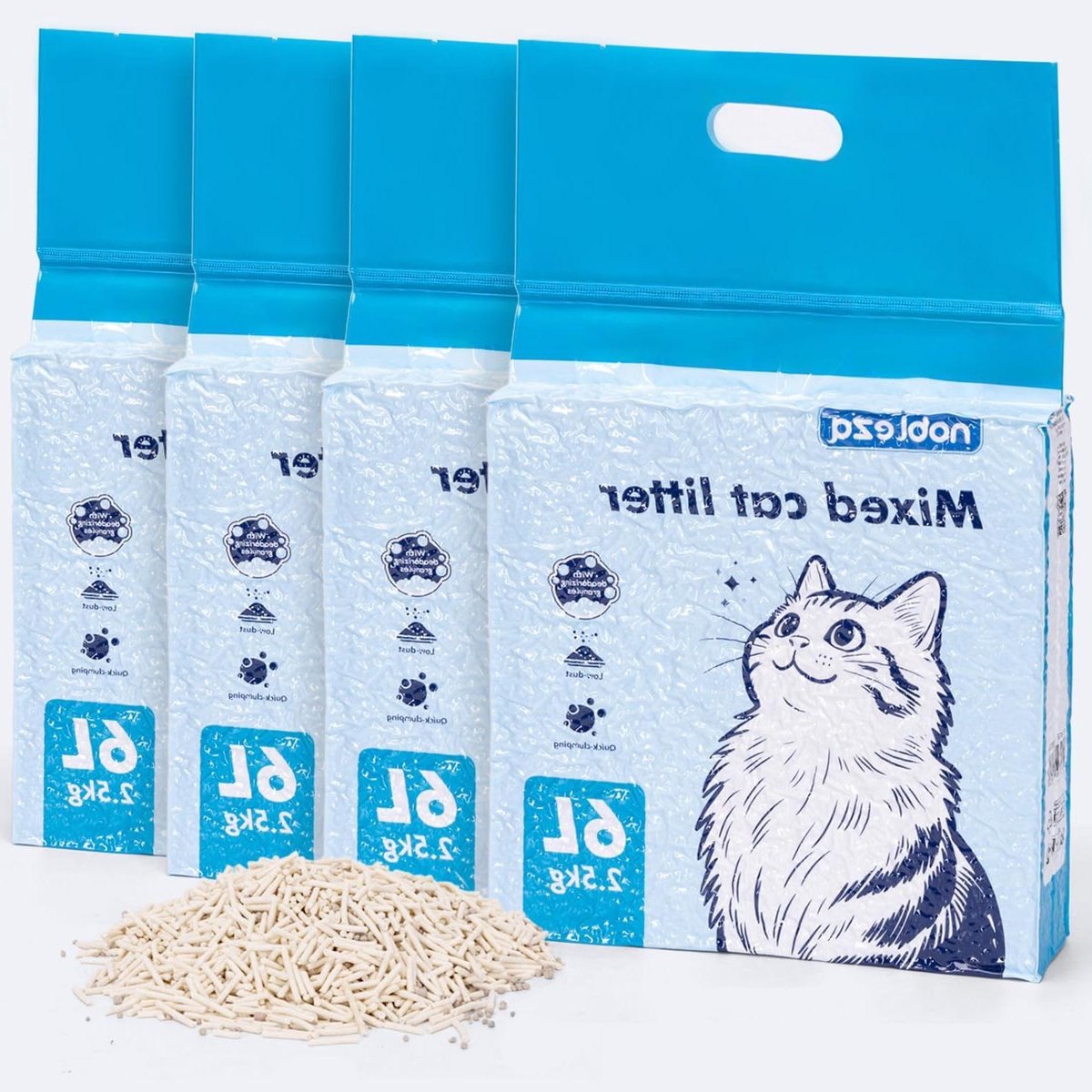 Kattenbakvulling Natuurlijk - Klaverzand Bentoniet - Hygiënisch Huisdier - Stofvrij Zacht - 10 kg - Niet van toepassing
