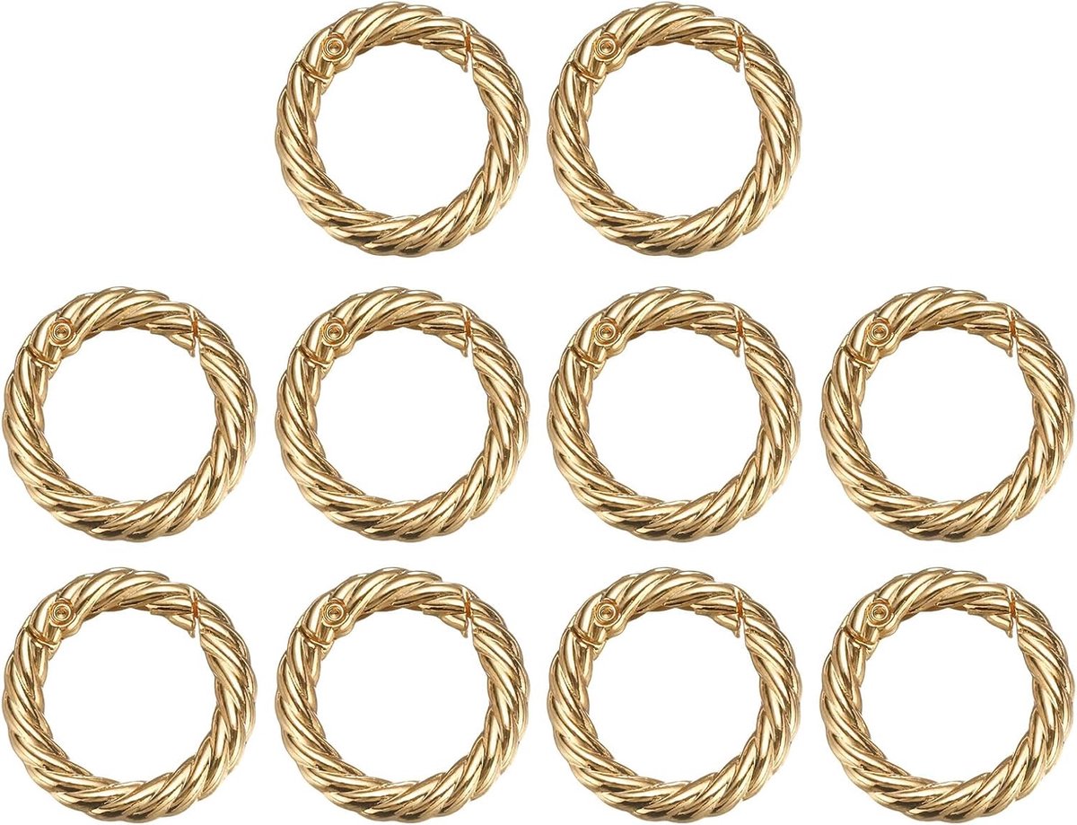 10 stuks lente O-ringen 3/4" ronde trigger metalen snap haak cirkel gouden sleutelring clip sleutelhanger voor tassen handtassen portemonnees sleutelring