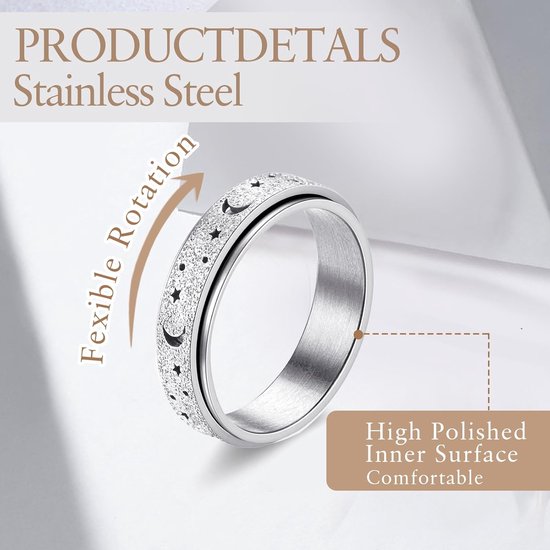 Ringenset heren spinner ringen voor vrouwen fidget band ringen voor vrouwen mannen — afbeelding 2