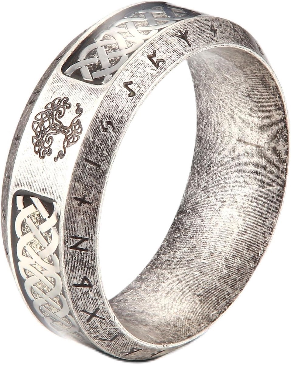 Yggdrasil-ring van roestvrij staal, levensboom, voor mannen en vrouwen, Keltische knoop, zilverkleurig, goudkleurig, Yggdrasil-amulet, maat 38-44
