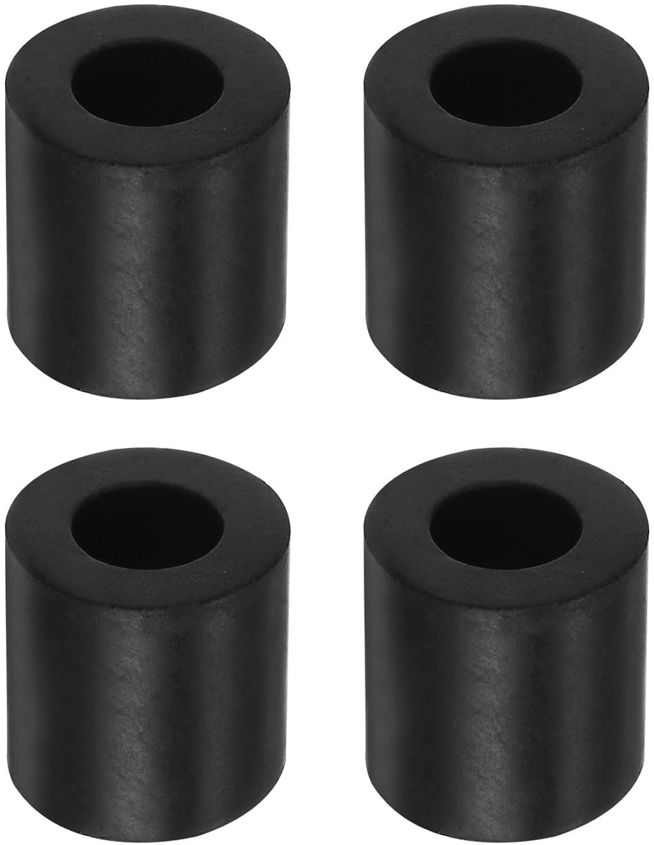 Sourcing map 4 stuks rubberen afstandhouders, 0,8 inch AD 0,4 inch ID 0,8 inch dikke neopreen, ronde trillingsdemper, pads, isolator, rubber, sluitringen, bussen voor huis, auto's, boot, accessoires,