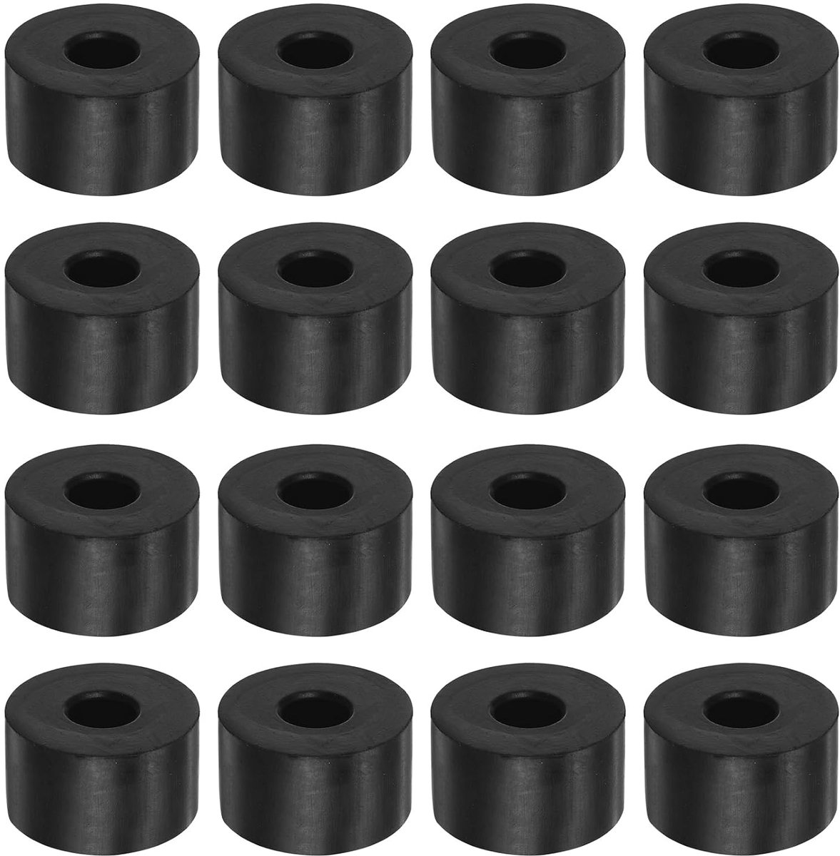 Sourcing map Rubberen sluitringen, rubberen afstandhouders, 30 mm AD, 10 mm ID, 15 mm dik, neopreen, ronde trillingsdemper, pads, isolator, bussen, afstandshulzen voor auto's, boot, accessoires, zwart