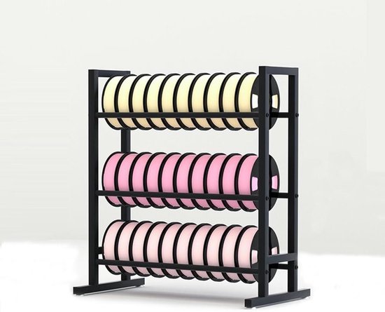 Filament Opbergrek - Trolley Spoelhouder - 3D Printen Organiseren - Grote Capaciteit - 70x40x76.2cm - Zwart