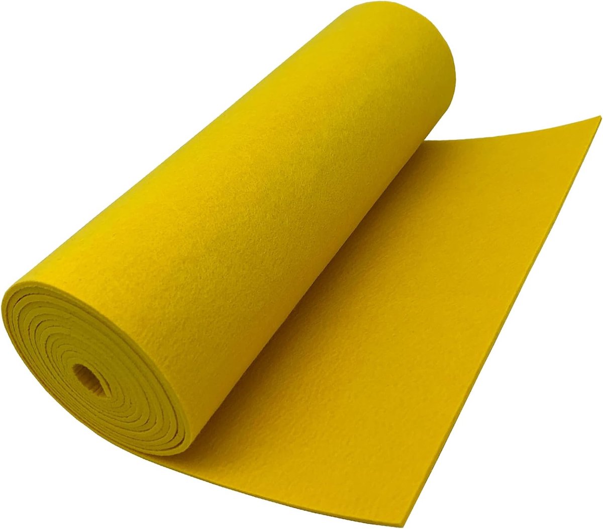 30cm x 250cm, polyester vilt, 3mm dik, voor filzonderlaag, decoratie, viltmat, DIY, opbergtas, patchwork, naaien, vilt voor knutselen (Geel, 30cm x 250cm)