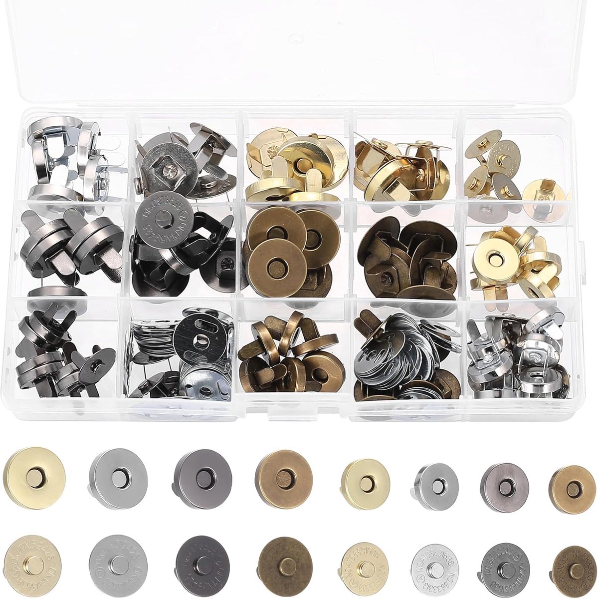 Knopen om aan te naaien, 14 mm, 18 mm, magneetsluiting, tas, magnetische knop, decoratieve drukknopen, magnetische drukknopen voor tassen, doe-het-zelf naaien, mantels, jassen