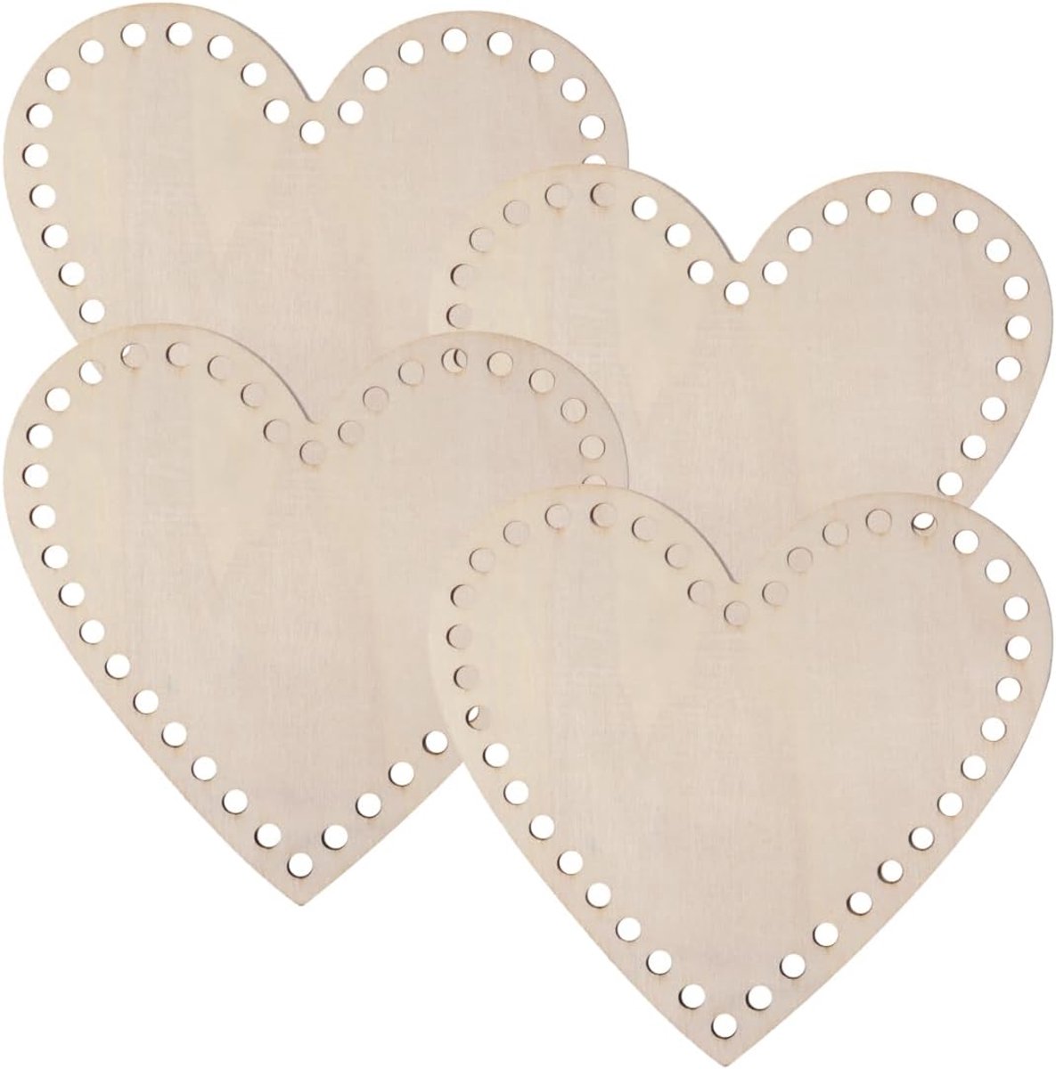 15 X 15 cm Houten Mand Bodem, 4 Stuks Hartvormige Houten Basis voor Haak Mand Leeg voor DIY Craft Weven Maken Levert Woondecoratie