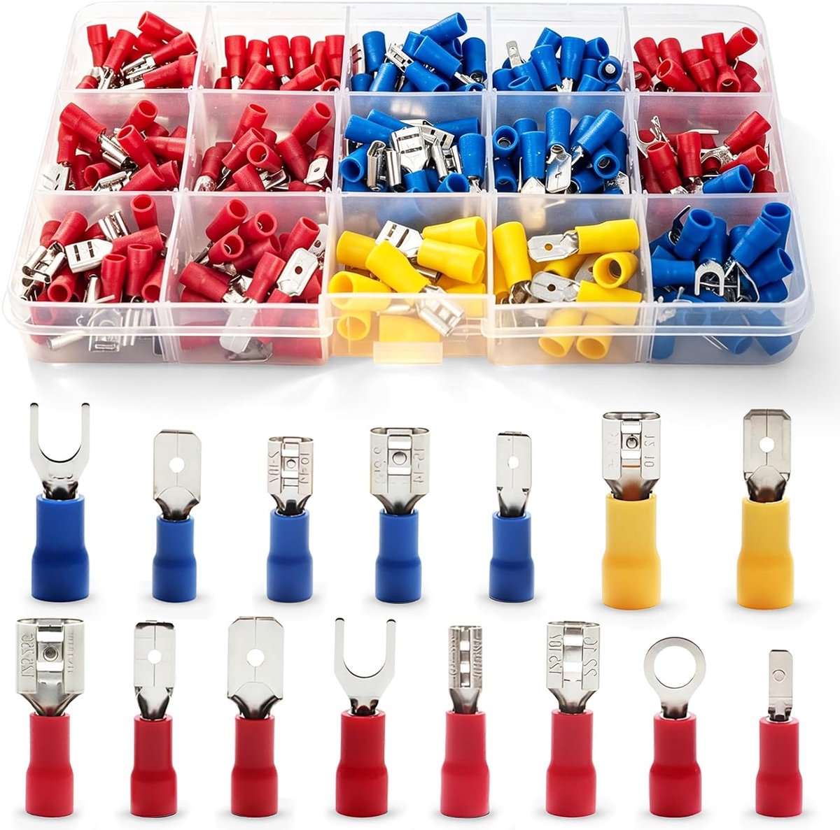 280 stuks krimpklemmen assortiment, geïsoleerde draad krimpconnectoren kit