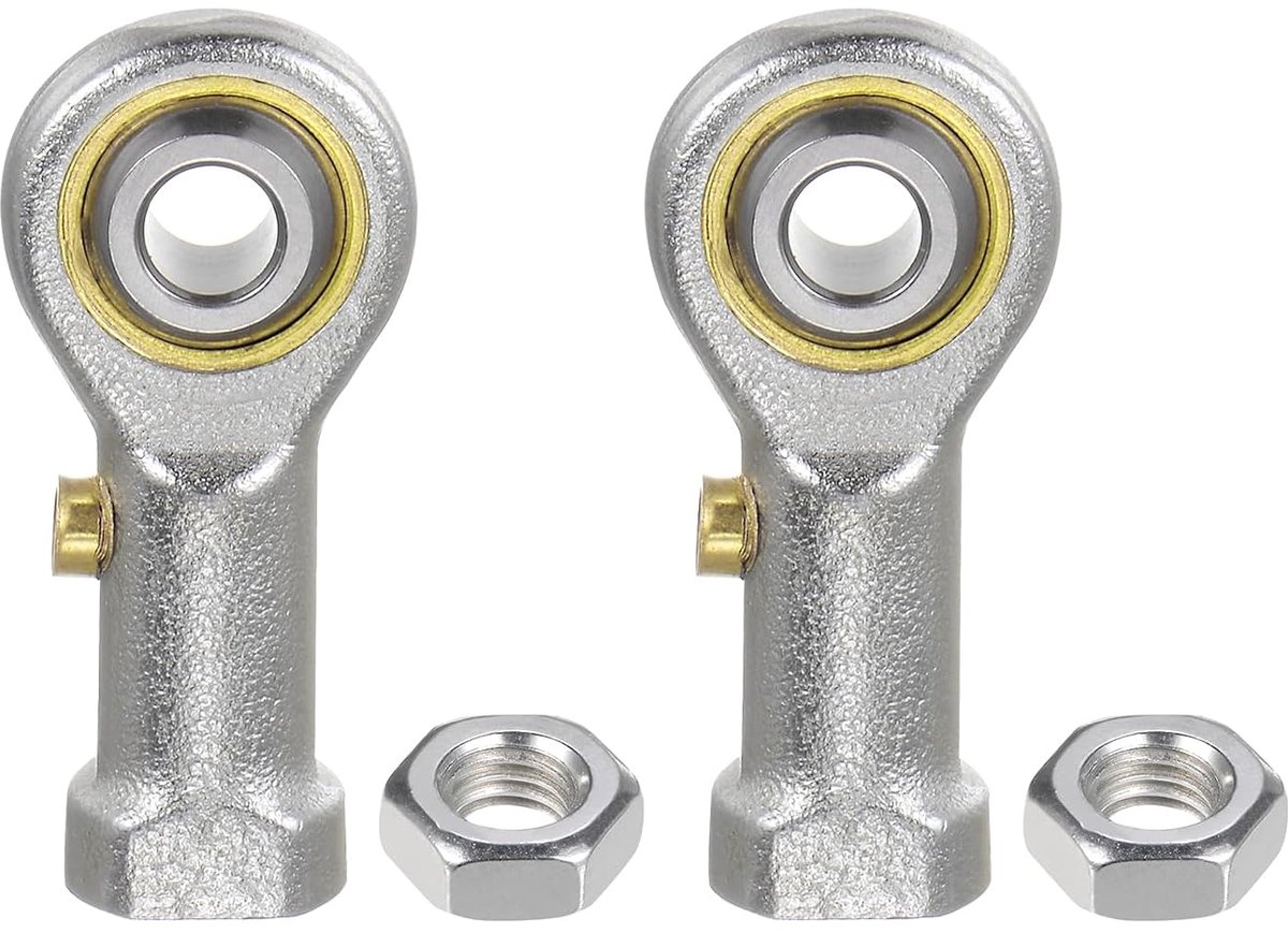 2 stuks scharnieruiteinden Phs5 M5 - [rechtse schroefdraad M5 x 0,8] scharnierlagers voor verbindingsstukken, verzinkt staal