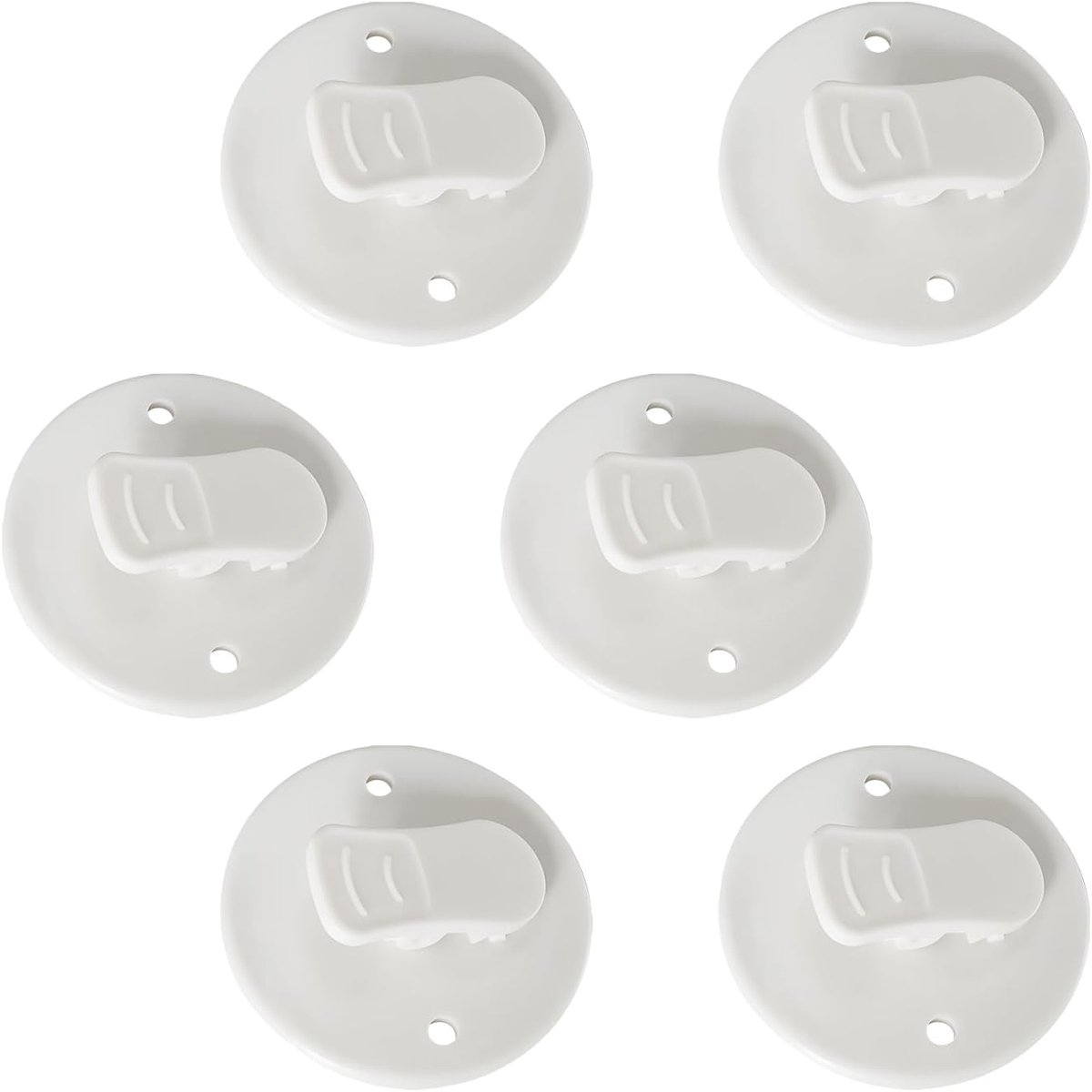6 stuks douchegordijnclips, beschermende spatbeschermingsclips, clips, wit, zelfklevend, spatbescherming, clip, winddicht, spathouder voor douche, hangend, camper, badkamer, woondecoratie