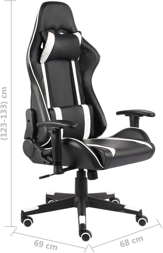 Gaming Stoel - Computerstoel Bureau Stoel - Comfortabel Gamen - Ergonomisch Ontwerp - Hoogte Verstelbaar - Wit — afbeelding 4