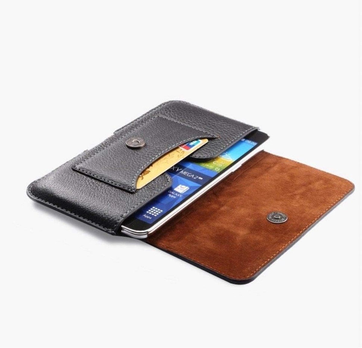 Horizontale Riem Case met Kaarthouder voor Wiko Lenny3 - Zwart