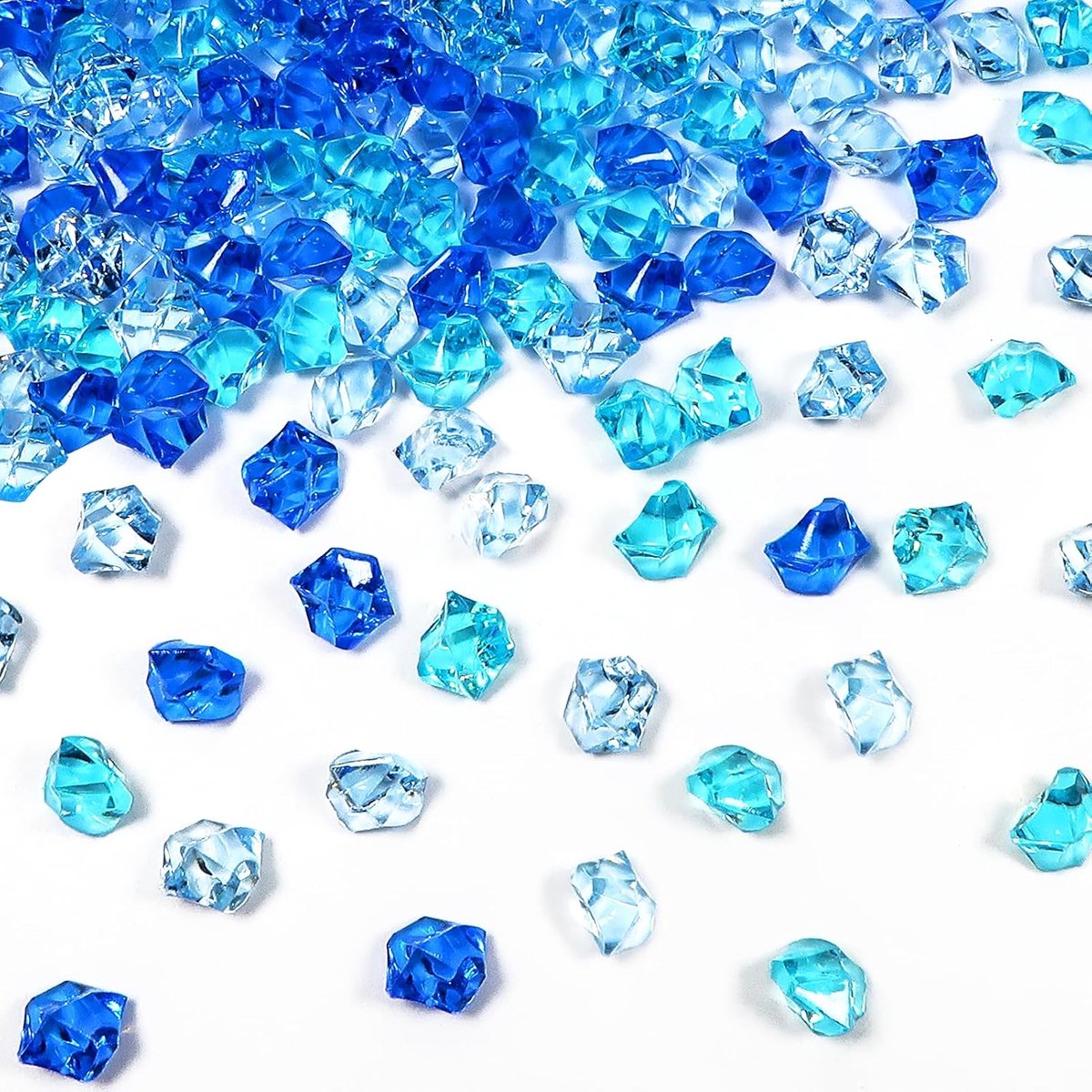 300 stuks blauwe serie edelstenen acryl decoratieve stenen 11 mm x 14 mm | Decoratieve diamanten, kristal, diamant, confetti, tafeldecoratie voor vazen, bruiloftsdecoratie
