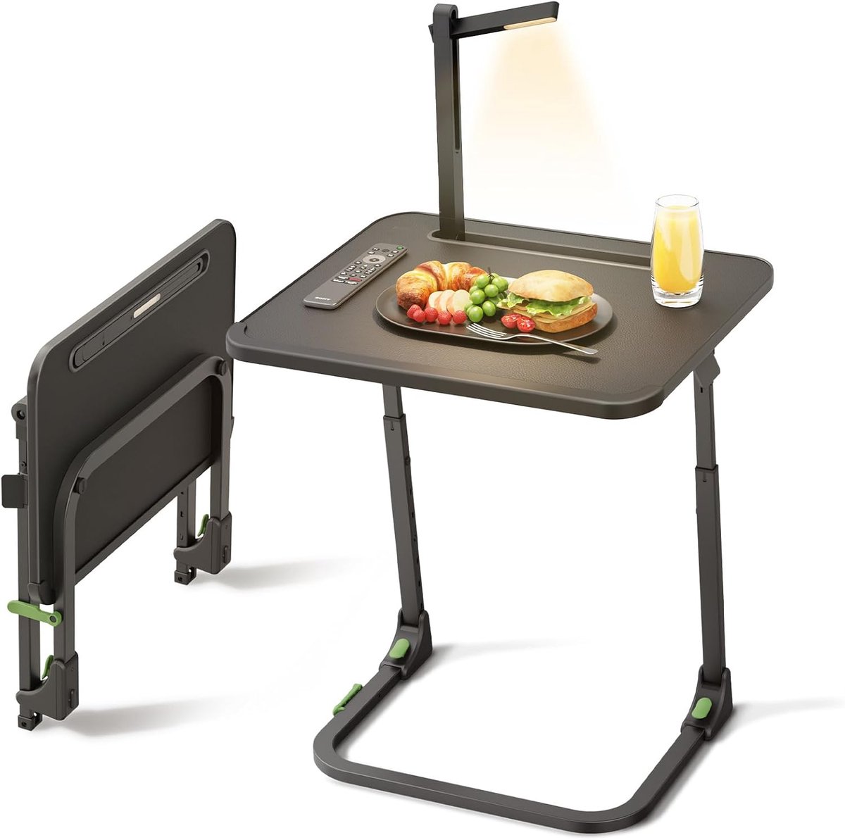 Verbeterde kleine klaptafel, in hoogte en helling verstelbaar, stabiele tv-tafel, multifunctionele tv-tablet voor eten, werken, knutselen op bank en bed, bureau voor