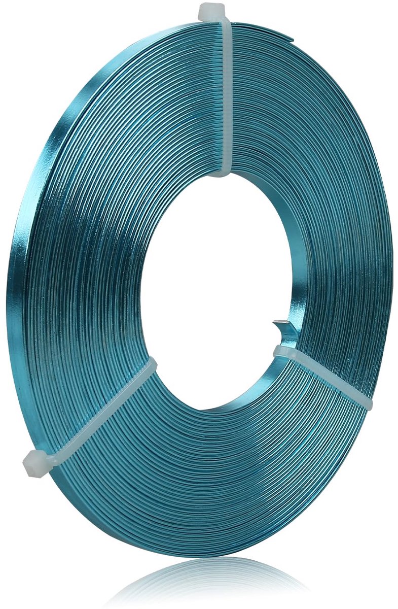 Draad - 5 x 1 mm - 10 meter brede platte sieradendraad voor setting, modelleren, armaturen, sieraden maken - Hemelsblauw