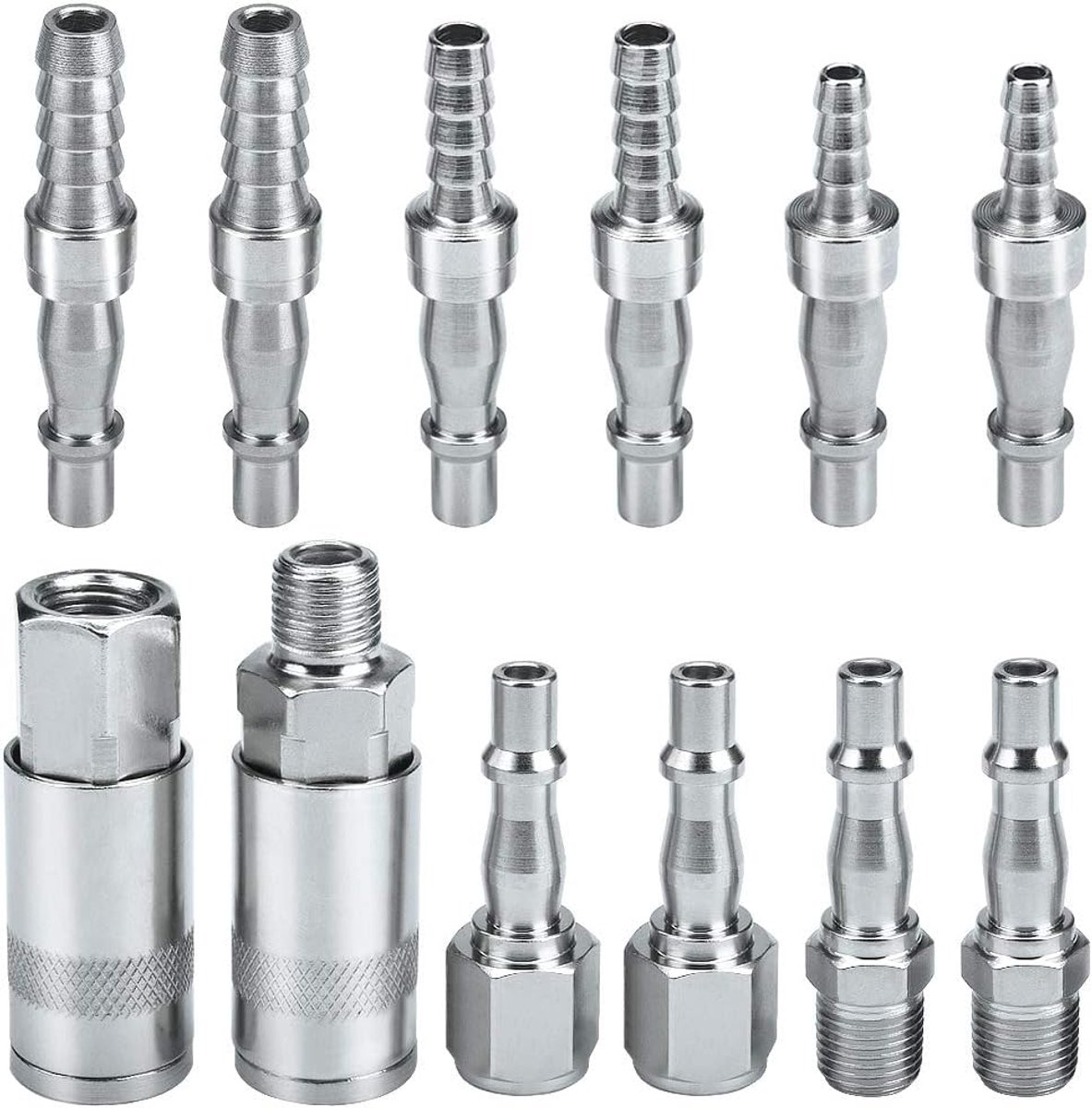 1/4 "BSP Luchtlijn Slang Compressor Montage Koppelingen Connector Mannelijke Vrouwelijke en Mannelijke Fittingen voor 6, 8 & 10mm Slang