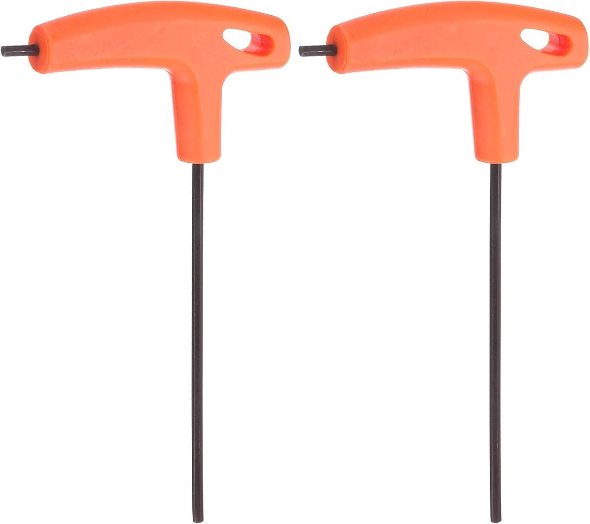 T-greep, inbussleutel, 3 mm, metrisch, S2 staal, T-sleutel, inbussleutel, moersleutel, reparatiegereedschap voor auto- en huishoudelijk onderhoud, oranje, 2 stuks