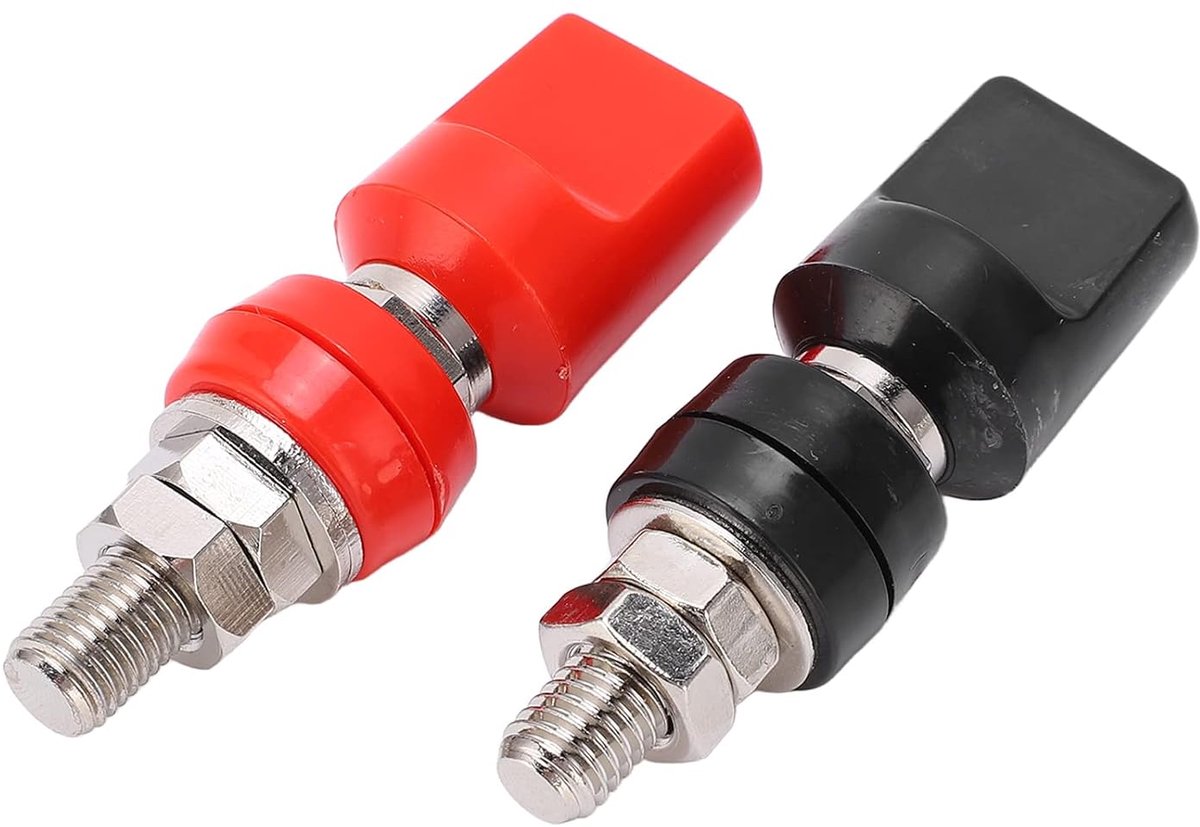 100A Stroomaansluiting Aansluitset met Geplateerde Geïsoleerde 8mm Schroefklemmen en 4mm Rood Stekker voor Hoge Nauwkeurigheid Gebruik
