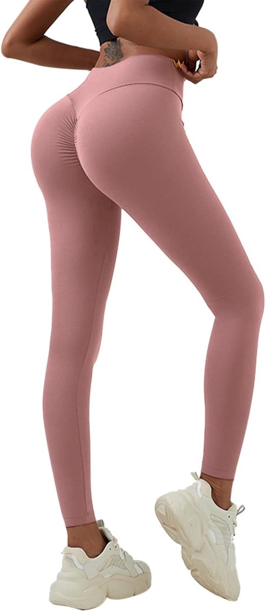 Leggings voor dames, hoge taille, booty, scrunch, leggings, push-up, sportbroek, naadloos, voor yoga, gym, fitness, hardloopbroek