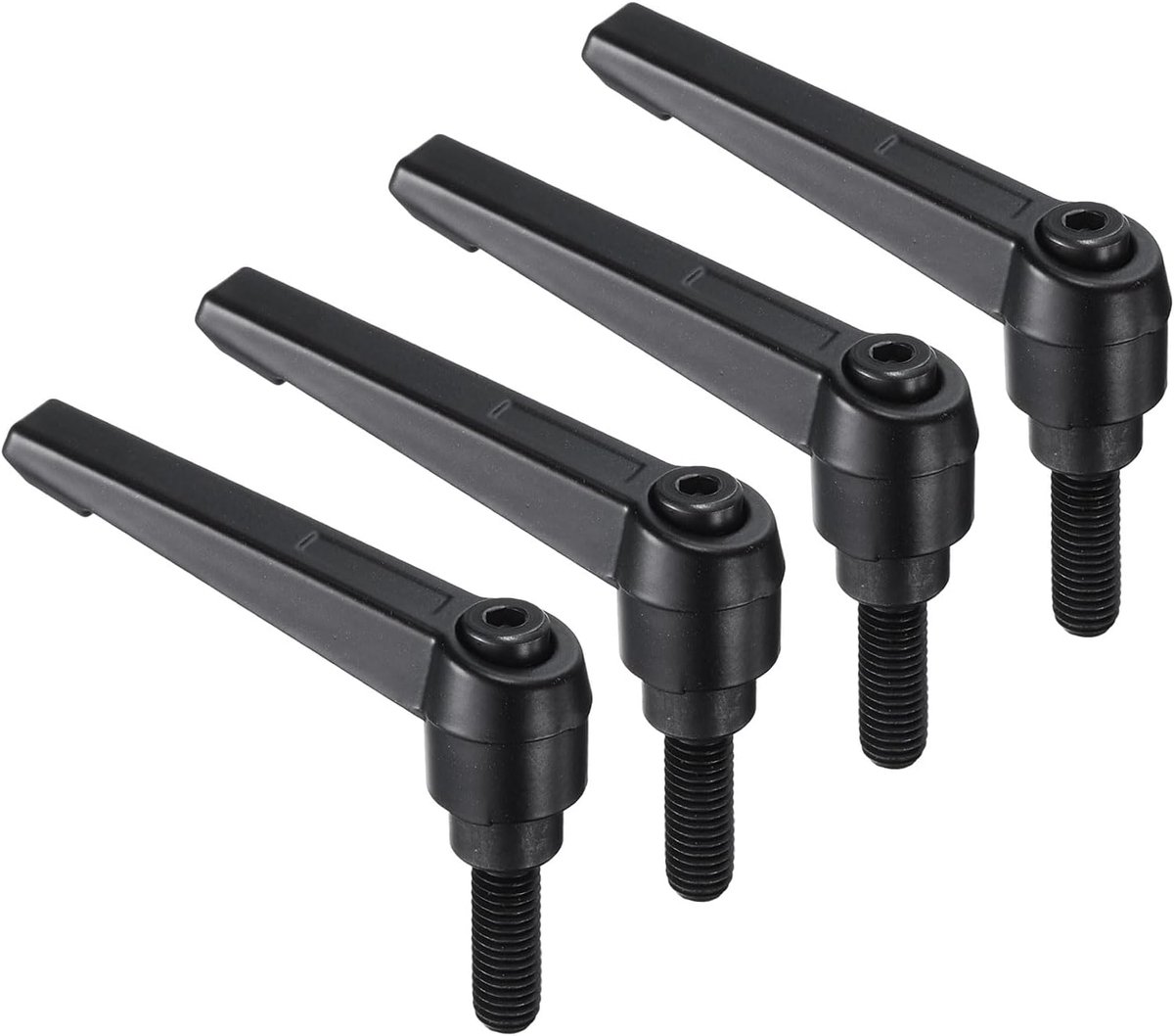 4 stuks spanhendels, M8 x 20 mm zwart oxide-koolstofstaal schroefdraadstift, verstelbare handgrepen, vergrendeling, snelsluiting, ratel, drukknop, boutenknoppen, zwart
