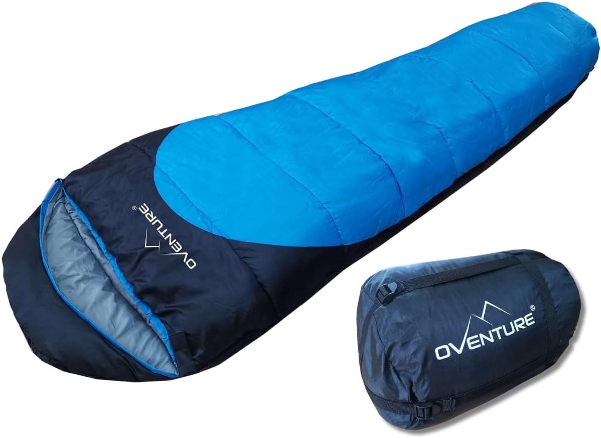 Slaapzak 210 x 80 cm - Pongee polyester - Met capuchon - Ideaal voor kamperen - m-winkel