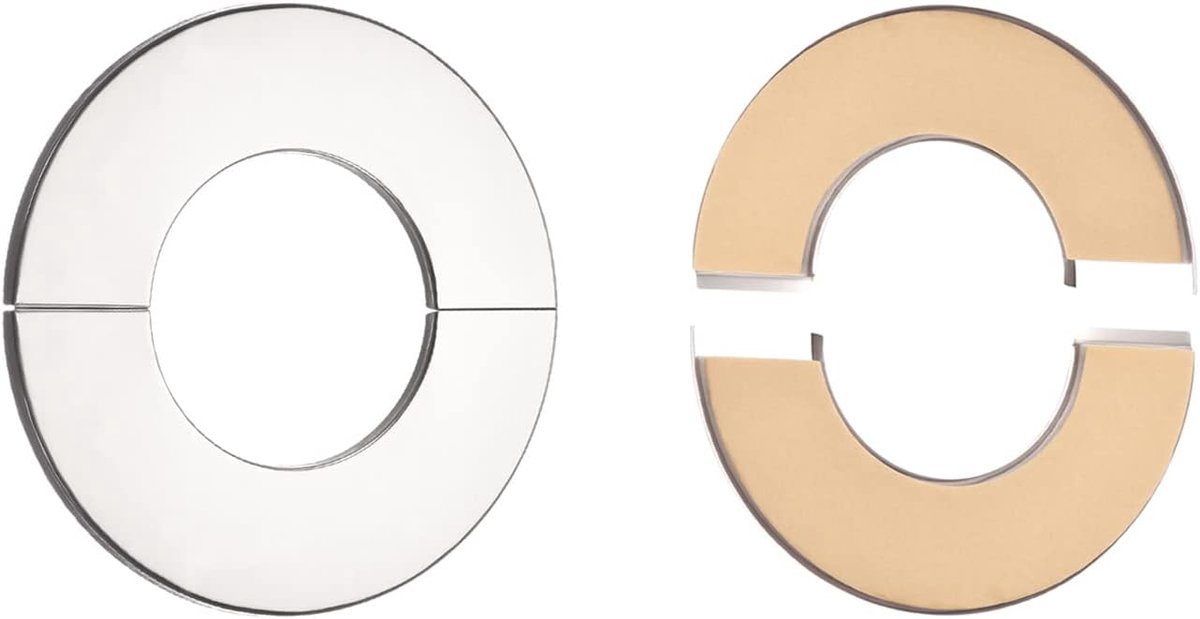 140x5 mm (DxD) wanddelen flens - 2 stuks - goed voor badkamer keuken 70 mm diameter. Pijpleiding - roestvrij staal rond plaatje - zilverkleurig