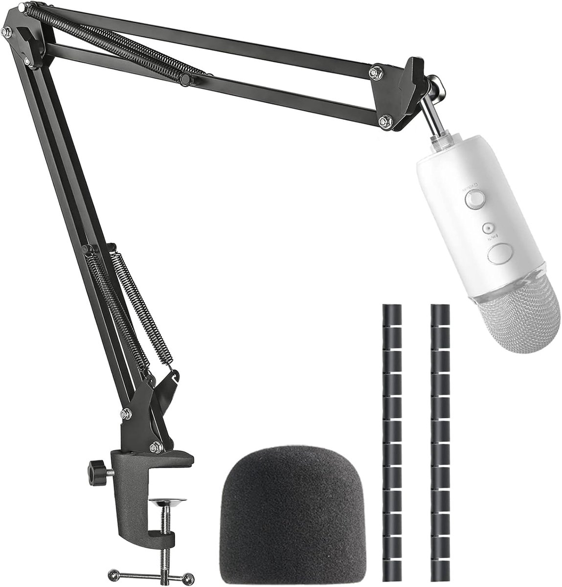 Yeti Microfoonarm met popfilter, compatibel met Blue Yeti, Blue Yeti Pro USB-microfoon met kabelhoes van