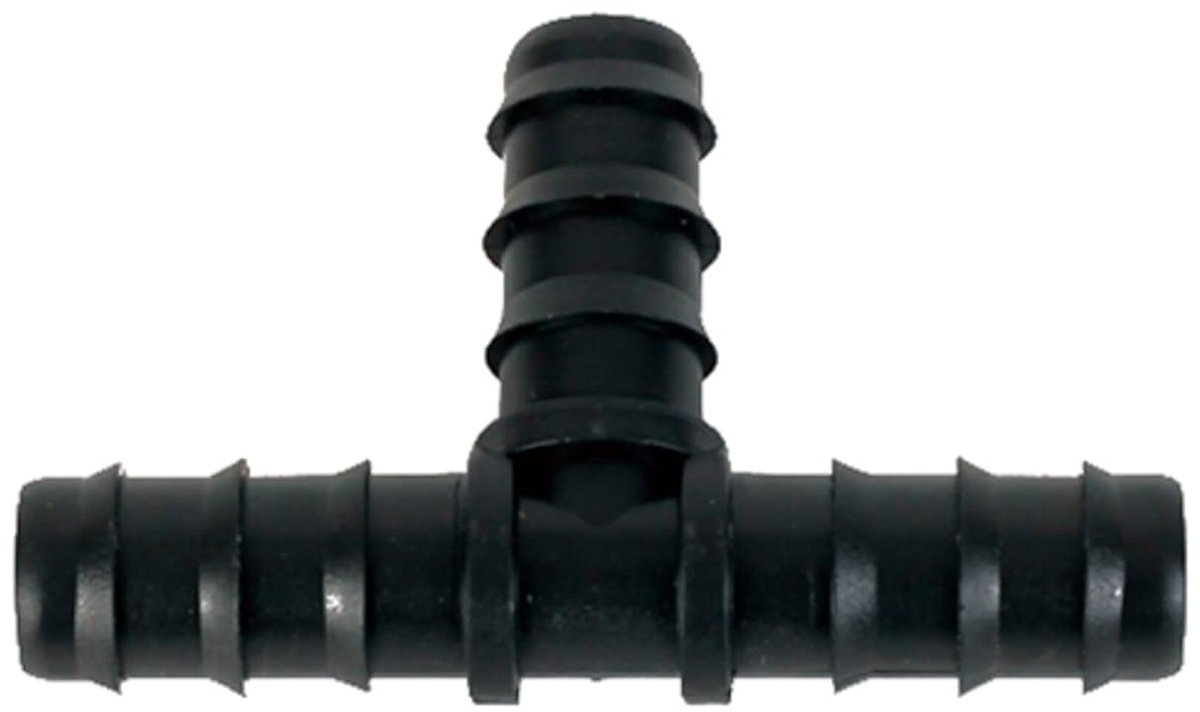 Druppel-TE-stekker, accessoires voor druppelirrigatie, ideaal voor het splitsen van druppelirrigatiebuizen van 16 mm, UV-bestendig, met tandsysteem, Dripalia 100 stuks