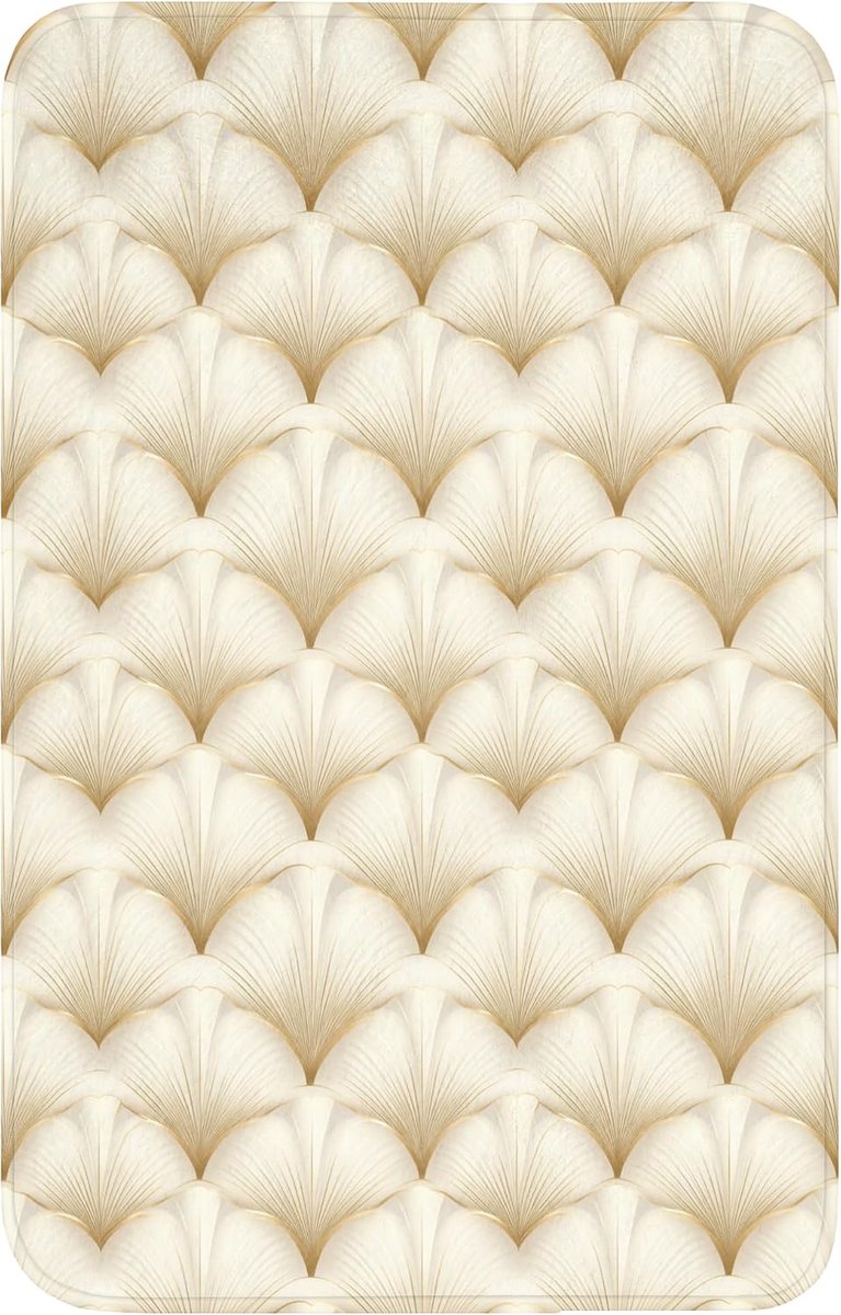 Badmat Rechthoekig 50x80 cm Badkamer Accessoires Bath Mat Anti Slip Wc Memory Foam Wasbaar Zacht Bathroom Toilet Mats Washable Waaier - Motief - Goud