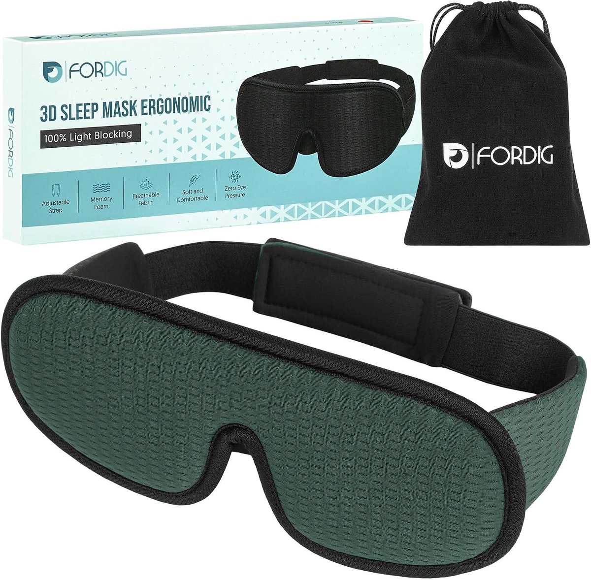 Slaapmasker 3D Ergonomisch - 100% Donker - Ademend Geheugenschuim - Perfect voor Ontspanning - SnelShoppen