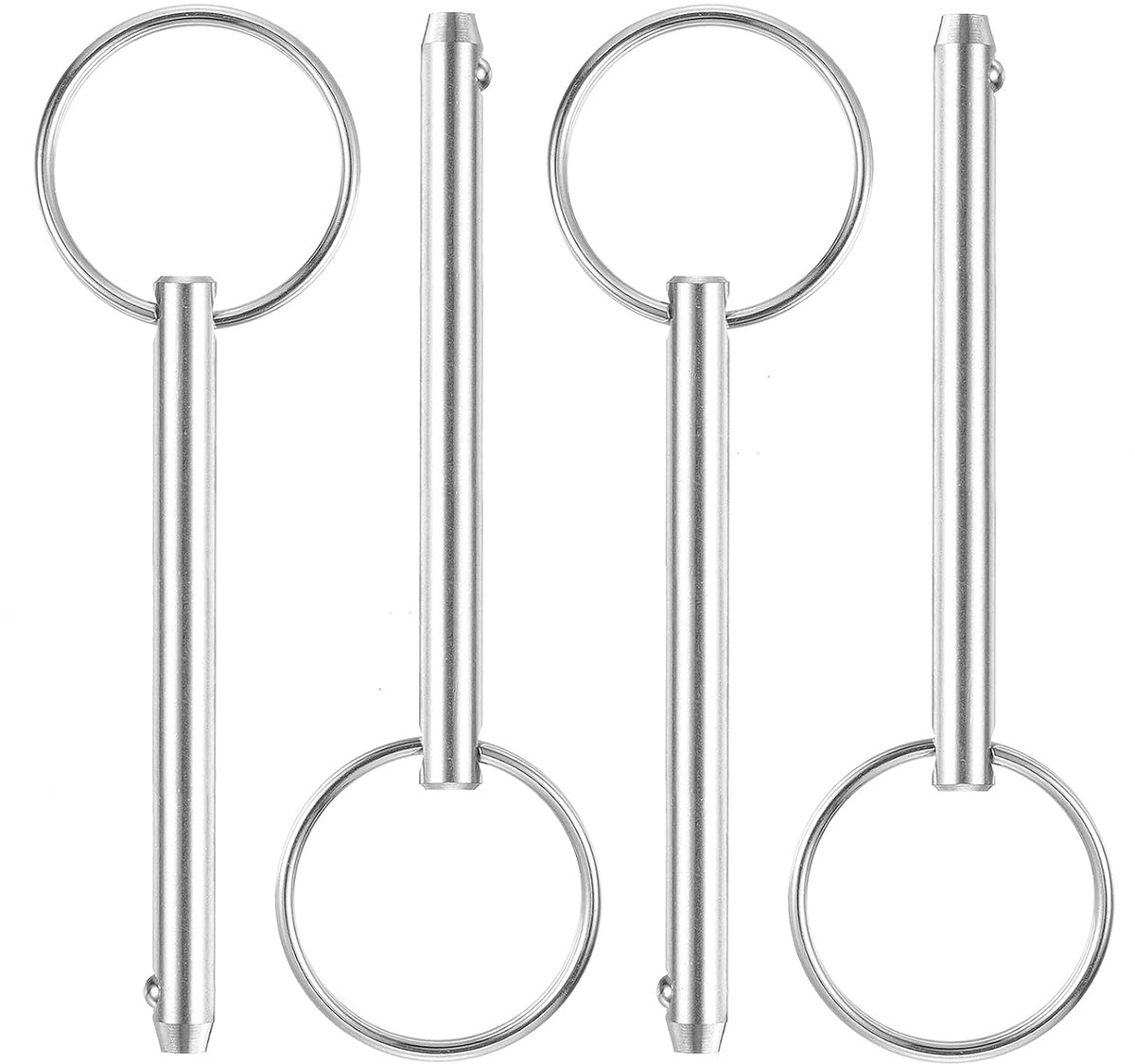 4 stuks snelsluitpennen, 6,3 mm x 59 mm, marine materiaal van roestvrij staal 316, voor zee, bergzitting, scheepsbouw, scheepsbouw, zilver