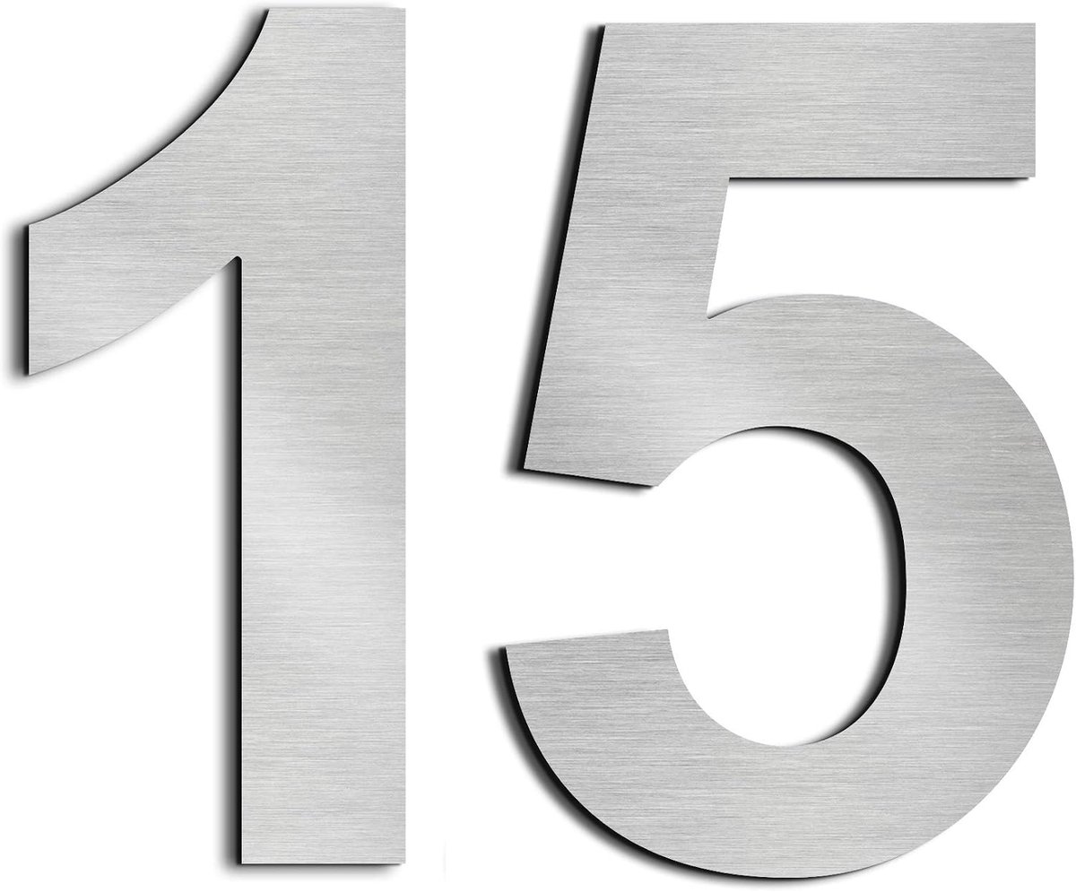 2 st 3 inch Brievenbus Nummers Huisnummer Deurnummer Roestvrij Staal Huisnummers Zelfklevend nummer Gemaakt van massief 304 Roestvrij Staal zilverachtig (3 in nummer 15)