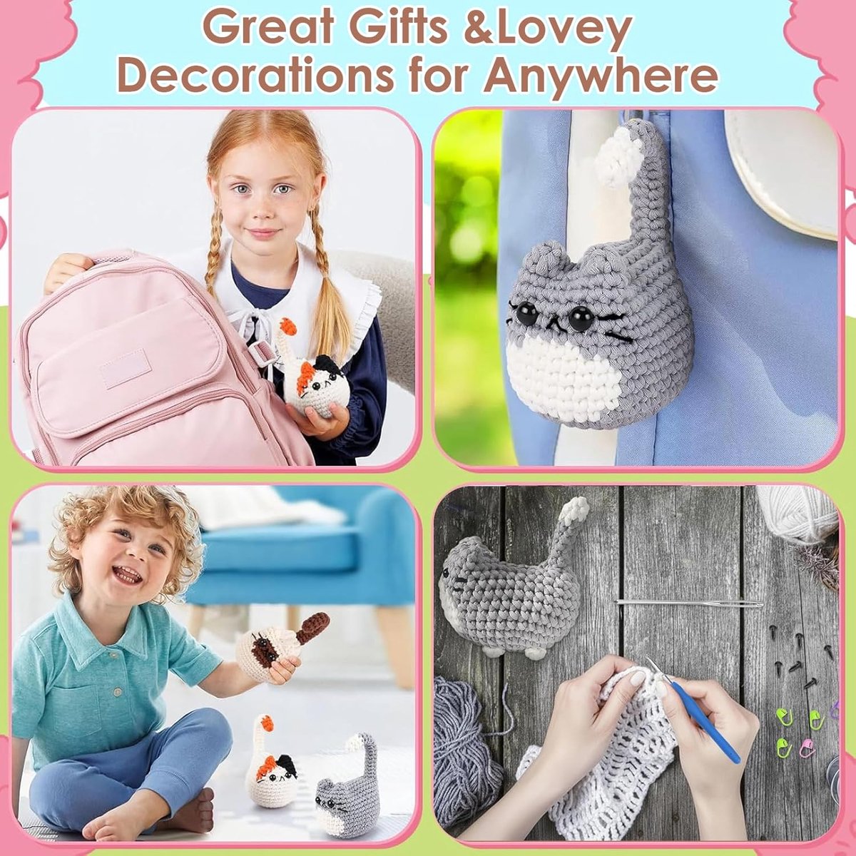 Haakset, complete beginnershaakset, breihaken, haakset, inclusief alles wat nodig is om schattige dieren te maken, voor handmatige ontspanning, unieke geschenken