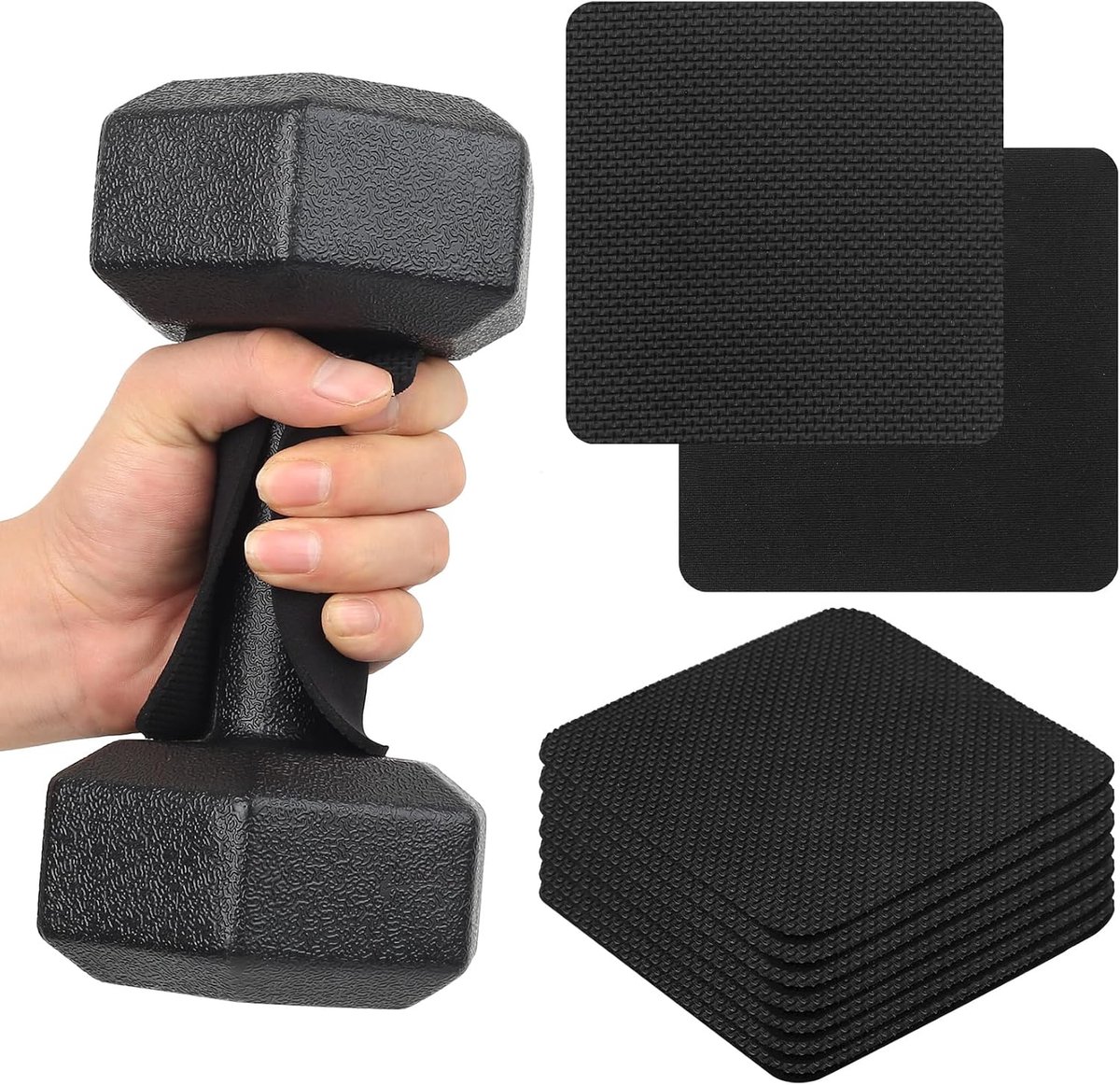8 stuks grip-pads krachtsport, grippads krachttraining, grip pads gym, professionele neopreen trainingshandschoenen, trainingspads voor bodybuilding fitnesshandschoenen, optrekhandgrepen, zwart, 11 x