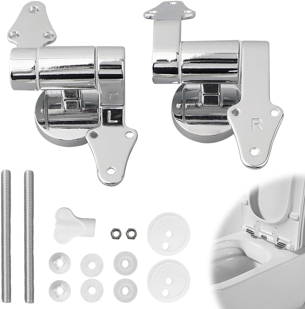 Toiletzitting Horen - Vervangset Zinc Alloy - Stil en Veilig Sluiten - Eenvoudige Installatie - ShopVlot