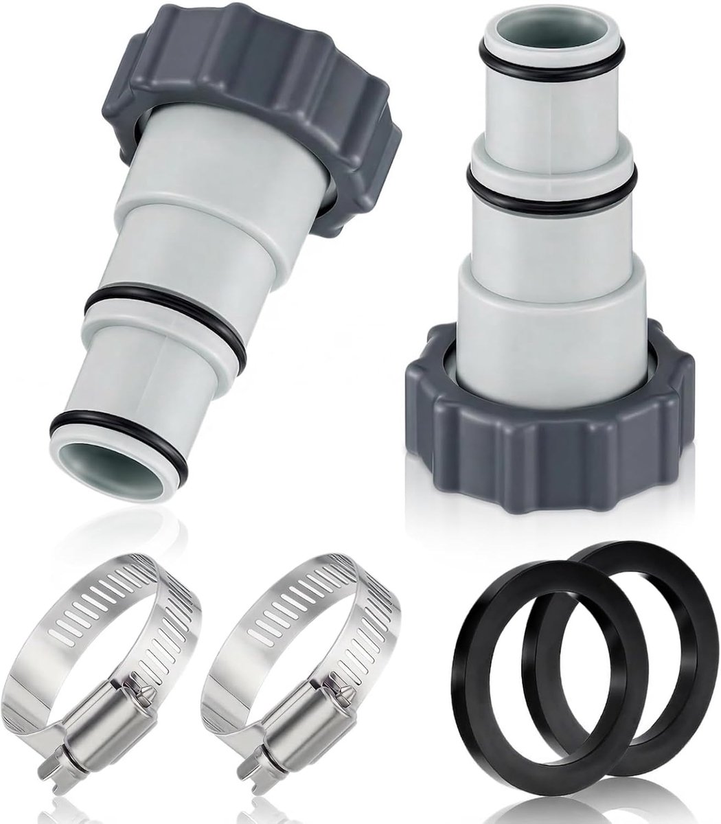 Poolslangadapter set 6 stuks - 32 en 38 mm - voor zwembadverbinding - verbetert waterkwaliteit - ShopVlot