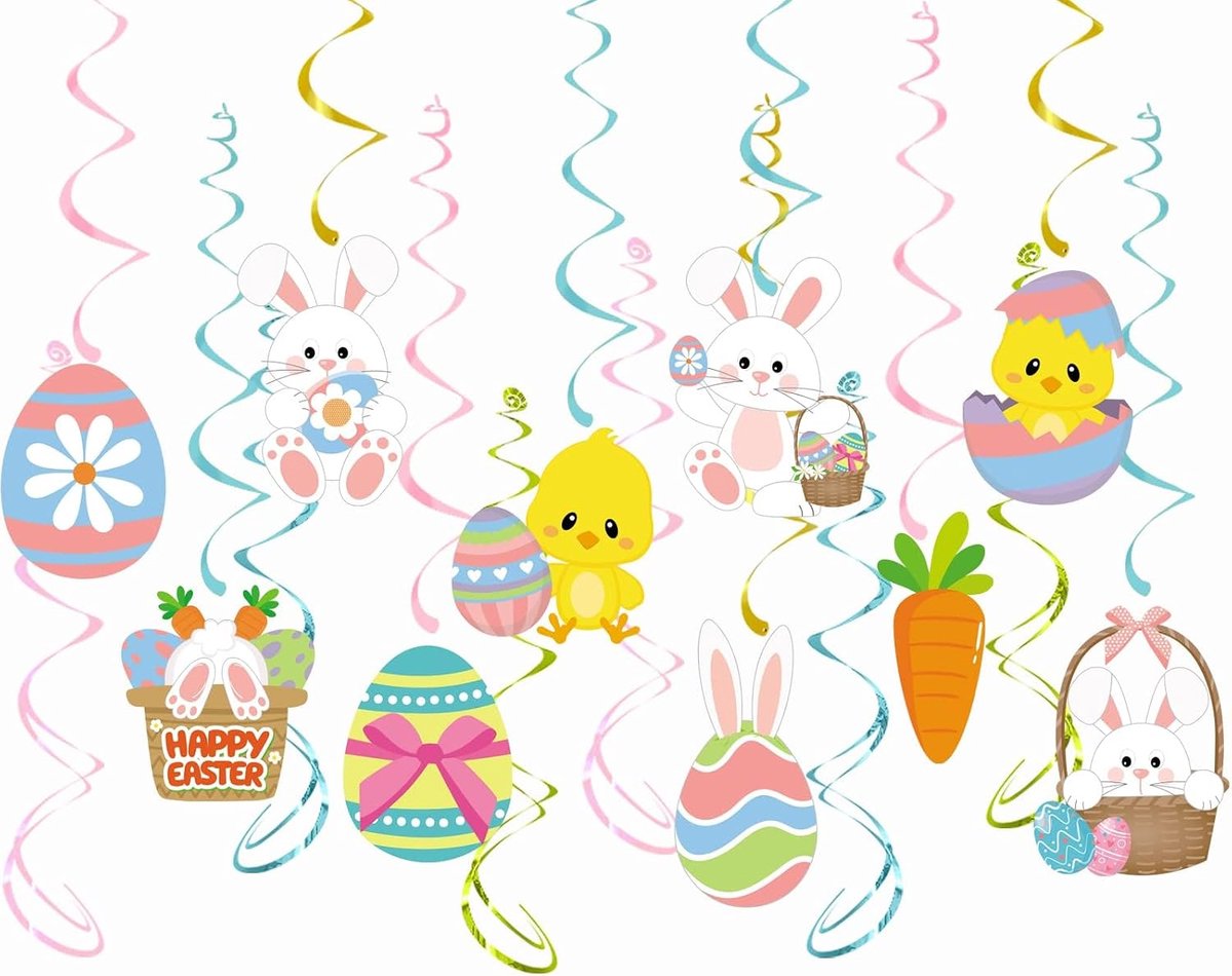 Hanging Easter Garland - Schattige Konijnen en Eieren - Voor Lente Decoratie - Perfect voor Thuis en Kantoor - ShopVlot