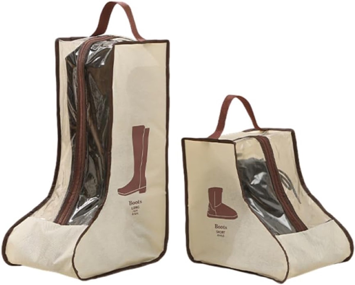 Schoen opbergzakken 2-set - beige - waterdicht - ideaal voor reizen en opslag - ShopVlot